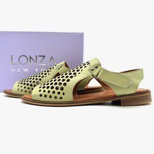 Lonza New York Genuine Leather Comfelle Sandals Flat Casual Women's 9 / EU 40